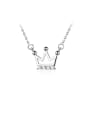thumb 925 Sterling Silver With  Cubic Zirconia  Simplistic Crown Necklaces 1