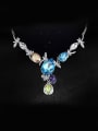thumb Multi-color Crystals Necklace 0