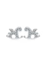 thumb Lovely Horse Shaped Shining Stud Earrings 0