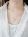 thumb Sterling silver stone pattern bump irregular pendant short necklace 4