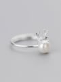thumb All-match Adjustable Antlers Shaped Artificial Pearl Ring 0