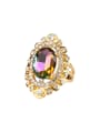 thumb Exaggerated Noble Oval Crystal Rhinestones Alloy Ring 0