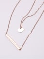 thumb Geometric Pendant Double Lines Necklace 1