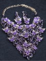 thumb Butterflies Glass Rhinestones Two Pieces Jewelry Set 1
