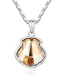 thumb Simple Shell-shaped austrian Crystal Pendant Alloy Necklace 1