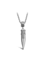 thumb Personalized Bullet Pendant Rhinestones Titanium Necklace 2