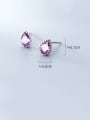 thumb 925 Sterling Silver With Cubic Zirconia Simplistic Water Drop Stud Earrings 2