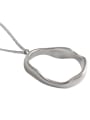 thumb 925 Sterling Silver With Hollow  Simplistic Geometric Oval Necklaces 4