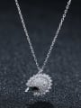 thumb 925 Sterling Silver With Platinum Plated Cute Animal Hedgehog Necklaces 0