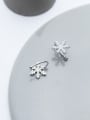 thumb 925 Sterling Silver With Platinum Plated Simplistic   Snowflake  Clip On Earrings 2