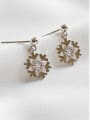 thumb Sterling silver fashion micro-inlaid snowflake zircon earrings 3