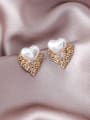 thumb Alloy With Gold Plated Simplistic Heart Stud Earrings 2