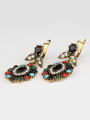 thumb Bohemia style Colorful Resin stones White Crystals Alloy Earrings 1