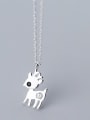 thumb 925 Sterling Silver With Silver Plated Simplistic Plum Deer Necklaces 3