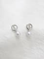 thumb Simple Little Freshwater Pearl Silver Stud Earrings 0
