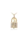 thumb All-match 18K Gold Locket Shaped Crystal Necklace 0