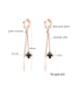 thumb Stainless Steel With Rose Gold Plated Personality Flower Tassel Earrings 2