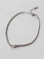 thumb Sterling Silver personality snake chain  asymmetrical Bracelet 0