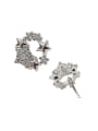 thumb Fashion Tiny Star Cubic Zirconias Silver Stud Earrings 0