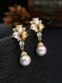 thumb Alloy Gold Plated Exquisite Dazzling Drop Cluster earring 1
