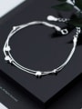 thumb 925 Sterling Silver With Platinum Plated Simplistic Heart Bracelets 1