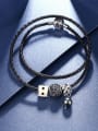 thumb Exquisite Black Bead Artificial Leather Bracelet 1