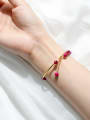 thumb S925 silver  Rose red tiger eye Golden bracelet 2