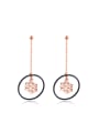 thumb Fashion Hollow Black Round Snowflake Drop Earrings 0