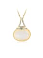 thumb 18K Gold Plated Gourd Shaped Opal Stone Necklace 0