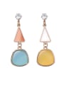 thumb Alloy With Rose Gold Plated Simplistic Geometric Drop Earrings 0
