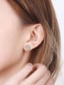 thumb Copper With Cubic Zirconia Simplistic Round Stud Earrings 2