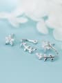 thumb 925 Sterling Silver With Platinum Plated Cute Star Stud Earrings 1