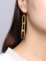 thumb Elegant Gold Plated Square Shaped Titanium Drop Earrings 1