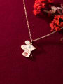 thumb 925 Sterling Silver With Rose Gold Plated Cute Mouse Necklaces 1