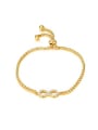 thumb Adjustable Length Gold Plated Eight Shaped Rhinestone Bracelet 0