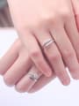 thumb 925 Sterling Silver With  Cubic Zirconia Simplistic Lovers Free Size Rings 1