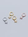 thumb 925 Sterling Silver With Cubic Zirconia Simplistic Star Earrings 0