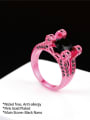 thumb Creative Pink Double Layer Zircon Copper Ring 1
