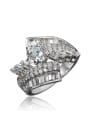 thumb Women Shimmering Zircon Platinum Plated Copper Ring 0
