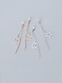 thumb 925 Sterling Silver With Asymmetry  Classic One-Star Moon Tassel  Earrings 1