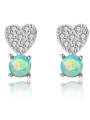 thumb 925 Sterling Silver Fashion Heart Stud Earrings 0