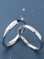 thumb 925 Sterling Silver With Platinum Plated Simplistic Fashion LOVE  Free Size Rings 3