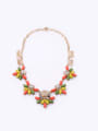 thumb Alloy Color Flowers Sweater Necklace 3