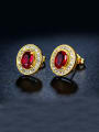 thumb Round Shaped Zircon Cluster earring 2