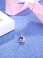thumb Purple Stone 925 Silver Round Shaped Necklace 1