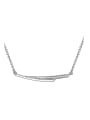 thumb Simple Cubic Zircon Platinum Plated Necklace 0