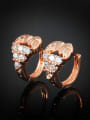 thumb Women Rose Gold Plated Geometric Shaped Zircon Clip Earrings 2