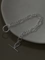 thumb 925 Sterling Silver With Platinum Plated Simplistic  Hollow Chain Bracelets 1