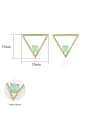 thumb 925 Sterling Silver With Opal Simplistic Triangle Stud Earrings 4