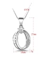 thumb Simple Hollow Oval Cubic Zirconias Pendant Copper Necklace 2